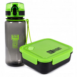 Bidon 500 ml + Śniadaniówka 1200 ml St. Majewski Black Green