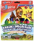 Kredki Trójkątne DWUSTRONNE Szkolne 24 szt. 48 Kolorów Inspiria