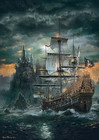 Puzzle HQ 1500 Układanka Piraci STATEK PIRACKI Burza Sztorm 14+ Clementoni