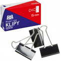 Klipy do papieru 15mm czarne 12 szt Grand