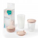 BabyOno Pojemniki na Pokarm Wielorazowe z Miarką i Ustnikiem 4x200ml BPA Free