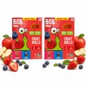 Bob Snail Ślimak Mix Wielopak 20 przekąsek 200g, Jabłko-Truskawka + Jabłko-Borówka, Bez cukru