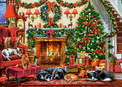 PUZZLE 260 ŚWIĘTA PRZYTULNY KOMINEK choinka, układanka dla dzieci +8 lat