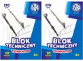 2x Blok Techniczny BIAŁY Dla Dzieci Szkoła Plastyka A4/10k 170g Astra