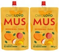 2x OwoLovo Mus JABŁKO BRZOSKWINIA MANGO Dla Dzieci Bez Cukrów 200g