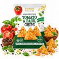 POPCROP Piramidki Chipsy Proteinowe Pomidor i Bazylia Bezglutenowe 60g