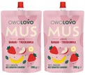 2x OwoLovo Mus JABŁKO BANAN TRUSKAWKA Dla Dzieci Bez Cukrów 200g