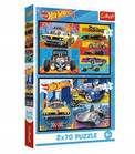 Puzzle 2x70 elementów Hot Wheels Samochodziki Trefl