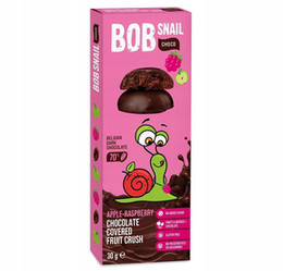 Przekąska jabłko-malina w ciemnej czekoladzie Bob Snail 30g