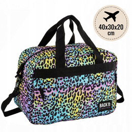 Torba podróżna BACKUP 40x30x20 kabinowa Ryanair Wizz Air panterka fiolet