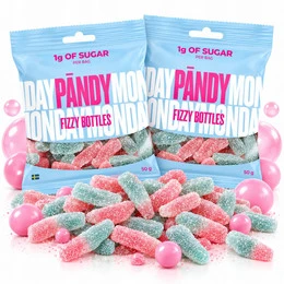 Żelki PANDY Guma Balonowa 50g x2 – Obniżona Zawartość Cukru, Błonnikowe