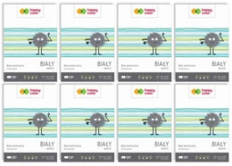 8x Blok Techniczny BIAŁY A4 10 Kartek 170g Happy Color