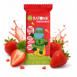 Batonik Truskawka 20 g – Helpa Batoniki, bez cukru, wegański