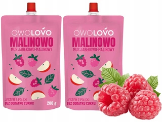 2x OwoLovo Malinowo Mus Jabłkowo-Malinowy Dla Dzieci 200g