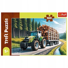 Puzzle Trefl 100 elementów ciągnik leśny