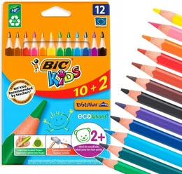 Trójkątne kredki ołówkowe BIC KIDS 12 kolorów