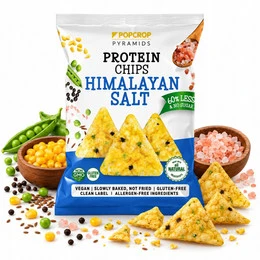 POPCROP Piramidki Chipsy Proteinowe Sól Himalajska Bezglutenowe 60g
