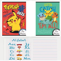 Zeszyt A4 w trzy linie (kolorowe) 32 kartki UNIPAP POKEMON x2