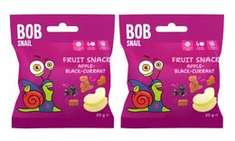 2x BOB SNAIL Żelki Owocowe JABŁKO CZARNA PORZECZKA Bez Dodatku Cukru (40g)