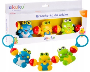 Grzechotka Zawieszka Do Wózka Łóżka ŻABKI Sensory Akuku 0353