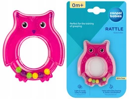 CANPOL BABIES Zabawka GRZECHOTKA Sowa RÓŻOWA 0m+ 2/187_pin