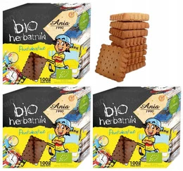 3x BIO Ania Herbatniki Prostokątne Pszenne 100g