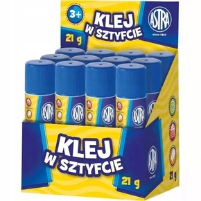 12x Klej Szkolny W Sztyfcie 21g Nie Brudzi Astra