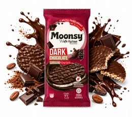Moonsy Wafle Ryżowe w Czekoladzie Deserowej 65 g