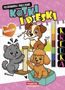 Kolorowanka KOTKI I PIESKI z Kredką Modułową i Naklejkami Martel