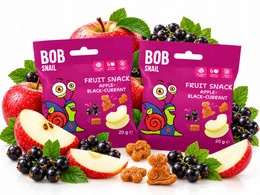 2x BOB SNAIL Żelki Owocowe JABŁKO CZARNA PORZECZKA Bez Dodatku Cukru (40g)