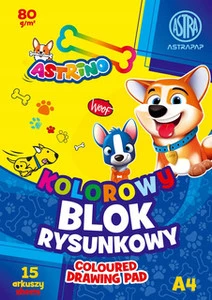 Blok Rysunkowy Kolorowy A4 80g 15 Arkuszy Astra