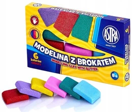 Modelina brokatowa dla dzieci 6 kolorów - Astra