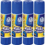 4x KLEJ W SZTYFCIE Szkolny Biurowy Mocny Zmywalny Bezbarwny 8g 3+ Astra