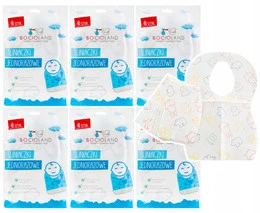 BOCIOLAND Śliniak Jednorazowy z Kieszonką Zapinany Na Rzep Miękki 6x10 szt