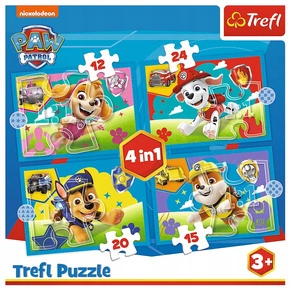 Puzzle 4w1 Układanka Pieski PSI PATROL Pies Psy Biegnące 3+ Trefl 34628