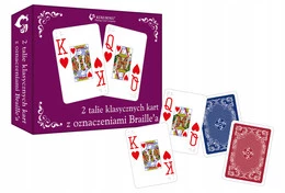 Karty Klasyczne Ze Znakami BRAILLE'A Dla NIEWIDOMYCH 2 Talie Kukuryku