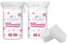 Płatki kosmetyczne niemowlęce Bocioland 100% bawełna 60 sztuk