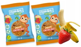 Frank&Oli For Kids Dla Dzieci Miękkie Ciasteczko BANAN TRUSKAWKA 35g x2