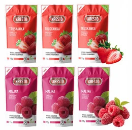 KRESTO Liofilizowane Owoce Zestaw Truskawka i Malina 6x15g