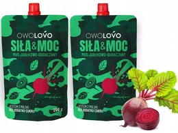 2x OwoLovo Mus Owocowo Warzywny Jabłkowo-Buraczany Siła Moc Dla Dzieci 200g