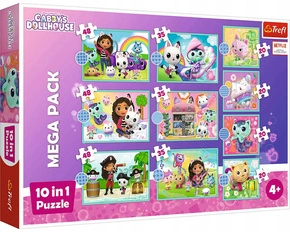 PUZZLE UKŁADANKA 10W1 W ŚWIECIE GABI KOCI DOMEK GABI TREFL