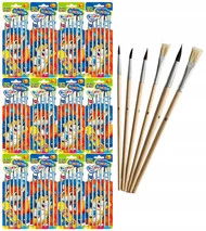 12x Pędzle Pędzelki Szkolne Zestaw Do Farb 12x6 Sztuk Bambino