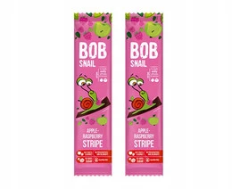 2x Przekąski Bob Snail paski jabłkowo-malinowe 14 g