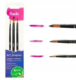 Pędzle Artystyczne NYLONOWE Pędzel 3 Sztuki Fiorello GR-PA03