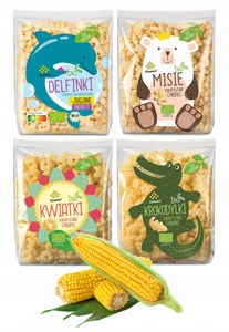 Chrupki KUKURYDZIANE Granex Krokodylki Delfinki Misie Kwiatki BIO 80g