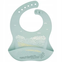 CANPOL Śliniaczek Śliniak Sylikonowy Z Kieszonką Zielony 6M+ 51/030