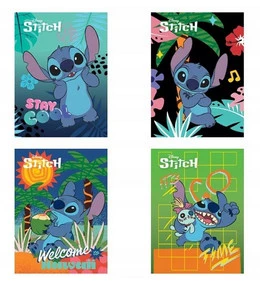 ZESZYT A4 KRATKA 32 KARTKI STITCH SZKOLNY LAMINOWANA OKŁADKA - 4 sztuki