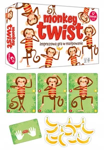 Gra Imprezowa Monkey Twist Małpowanie Ruchowa Naśladowanie 3+ Kukuryku