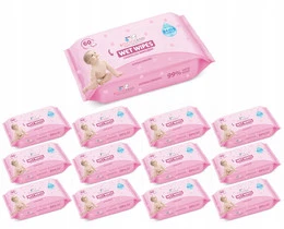 BOCIOLAND Delikatne Chusteczki Nawilżane Dla Dzieci 99% Wody 60szt. x12