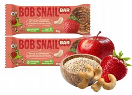 BOB SNAIL Batonik JABŁKO TRUSKAWKA NEROWCE QUINOA Bez Dodatku Cukru 35g x2